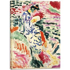 imageWieco Art Framed Wall Art View of Collioure 1905 by Henri Mattise Abstract Colorful Art Matisse Posters Canvas Prints for Wall and Home Office Decorations Bronze Gold FramePink2