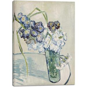 imageWieco Art Glass with Carnations Canvas Prints Wall Art of Van Gogh Famous Floral Oil Paintings Reproduction Classic Flowers Pictures Artwork on for Home Office Decorations Wall DecorCarnations