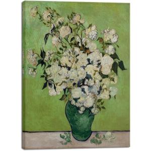 imageWieco Art Glass with Carnations Canvas Prints Wall Art of Van Gogh Famous Floral Oil Paintings Reproduction Classic Flowers Pictures Artwork on for Home Office Decorations Wall DecorRoses