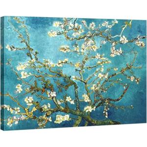 imageWieco Art Huge Gallery Wrapped Giclee Canvas Print by Classic Van Gogh Reproductions Almond Blossom Modern Canvas Wall Art Ready to Hang for Living Room Bedroom Home Office Decorations236L x 32W