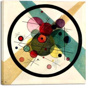 imageWieco Art Large Canvas Prints Wall Art Circles in a Circle 1923 by Wassily Kandinsky Classic Abstract Art Reproductions Canvas Wall Art for Living Room Home Decor Wall Decorations32L x 24W