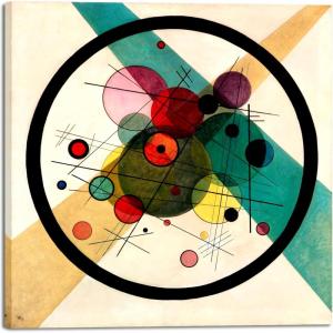 imageWieco Art Large Canvas Prints Wall Art Circles in a Circle 1923 by Wassily Kandinsky Classic Abstract Art Reproductions Canvas Wall Art for Living Room Home Decor Wall Decorations32L x 32W