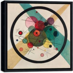 imageWieco Art Large Canvas Prints Wall Art Circles in a Circle 1923 by Wassily Kandinsky Classic Abstract Art Reproductions Canvas Wall Art for Living Room Home Decor Wall Decorations13L x 13W