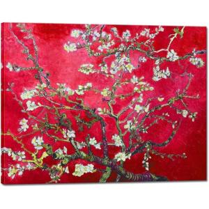 imageWieco Art Large Red Almond Blossom Tree Vincent Van Gogh Paintings Reproduction Canvas Prints Wall Art for Home Decor and Wall Decor Classical Flowers Pictures Artwork32L x 24W