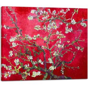 imageWieco Art Large Red Almond Blossom Tree Vincent Van Gogh Paintings Reproduction Canvas Prints Wall Art for Home Decor and Wall Decor Classical Flowers Pictures Artwork24L x 20W