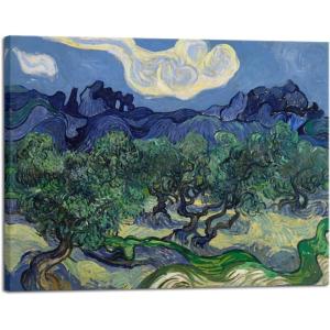 imageWieco Art Olive Trees by Van Gogh Oil Paintings Reproduction Artwork Abstract Canvas Prints Wall Art Stretched and Framed Abstract Landscape Pictures Ready to Hang for Home Office Decorations32L x 24W