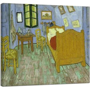 imageWieco Art The Bedroom at Arles Classic Canvas Prints Wall Art of Van Gogh Famous Oil Paintings Reproduction for Bathroom Home Office Decorations Modern Stretched and Framed Abstract24L x 20W