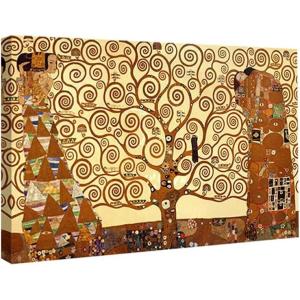 imageWieco Art Tree of Life Large Canvas Prints Wall Art by Gustav Klimt Classical Oil Paintings Love Pictures Decor for Living Room Bedroom Home Decorations Modern Stretched and Framed Giclee Artwork24L x 16W