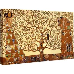 imageWieco Art Tree of Life Large Canvas Prints Wall Art by Gustav Klimt Classical Oil Paintings Love Pictures Decor for Living Room Bedroom Home Decorations Modern Stretched and Framed Giclee Artwork36L x 24W