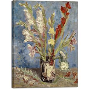 imageWieco Art Vase with Gladioli and China Asters by Van Gogh Famous Oil Paintings Reproduction Modern Floral Giclee Canvas Prints Artwork Abstract Flowers Pictures on Canvas Wall Art32L x 32W