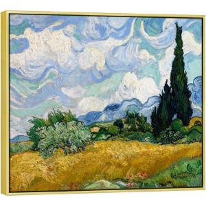 imageWieco Art Wheat Field with Cypresses by Van Gogh Famous Oil Paintings Reproduction Modern Landscape Canvas Prints Artwork Pictures on Canvas Wall Art for Home Office Decorations242L x 202W