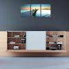 imageWieco Art 3 Piece Seascape Canvas Prints Wall Art Sunset Ocean Beach Pictures Paintings for Kitchen Bedroom Home Wall Decorations Bridges over the Sea Modern Stretched and Framed Giclee Artwork12x16inchx3pcs 30x40cmx3pcs