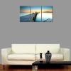 imageWieco Art 3 Piece Seascape Canvas Prints Wall Art Sunset Ocean Beach Pictures Paintings for Kitchen Bedroom Home Wall Decorations Bridges over the Sea Modern Stretched and Framed Giclee Artwork16x24inchx3pcs 40x60cmx3pcs