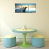 imageWieco Art 3 Piece Seascape Canvas Prints Wall Art Sunset Ocean Beach Pictures Paintings for Kitchen Bedroom Home Wall Decorations Bridges over the Sea Modern Stretched and Framed Giclee Artwork12x16inchx3pcs 30x40cmx3pcs