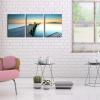 imageWieco Art 3 Piece Seascape Canvas Prints Wall Art Sunset Ocean Beach Pictures Paintings for Kitchen Bedroom Home Wall Decorations Bridges over the Sea Modern Stretched and Framed Giclee Artwork12x16inchx3pcs 30x40cmx3pcs