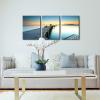 imageWieco Art 3 Piece Seascape Canvas Prints Wall Art Sunset Ocean Beach Pictures Paintings for Kitchen Bedroom Home Wall Decorations Bridges over the Sea Modern Stretched and Framed Giclee Artwork12x16inchx3pcs 30x40cmx3pcs