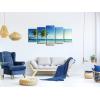 imageWieco Art 5 Panels Ocean Sea Beach Canvas Wall Art for Home Decor Blue Sea Artwork Picture Print on Canvas Seascape Wall Decor for Living Room Home Hotel Decorations10x16inchx2pcs 10x20inchx2pcs 10x24inchx1pc