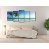 imageWieco Art 5 Panels Ocean Sea Beach Canvas Wall Art for Home Decor Blue Sea Artwork Picture Print on Canvas Seascape Wall Decor for Living Room Home Hotel Decorations14x24inchx2pcs 14x28inchx2pcs 14x32inchx1pc