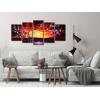 imageWieco Art 5 Piece Plum Tree Blossom Canvas Prints Wall Art Abstract Floral Pictures Paintings Decor for Home Decorations Modern Stretched and Framed Contemporary Giclee Red Flowers Artwork10x16inchx2pcs 10x20inchx2pcs 10x24inchx1pc