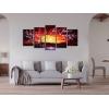 imageWieco Art 5 Piece Plum Tree Blossom Canvas Prints Wall Art Abstract Floral Pictures Paintings Decor for Home Decorations Modern Stretched and Framed Contemporary Giclee Red Flowers Artwork10x16inchx2pcs 10x20inchx2pcs 10x24inchx1pc