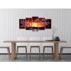 imageWieco Art 5 Piece Plum Tree Blossom Canvas Prints Wall Art Abstract Floral Pictures Paintings Decor for Home Decorations Modern Stretched and Framed Contemporary Giclee Red Flowers Artwork10x16inchx2pcs 10x20inchx2pcs 10x24inchx1pc