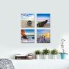 imageWieco Art Beach Pictures Canvas Wall Art Bathroom Decor Beach Seaview Wall Decor Ocean Nautical Bathroom Pictures Canvas Painting Bedroom Art Bathroom Accessories Coastal Themed Home Decorations12x12inchx4pcs30x30cmx4pcs