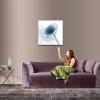 imageWieco Art Blue Flickering Flower Modern Abstract Canvas Wall Art Gallery Large Wrapped Perfect Floral Pictures Paintings on Canvas Print Artwork Ready to Hang for Living Room Bedroom Home Decor LBlue