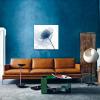 imageWieco Art Blue Flickering Flower Modern Abstract Canvas Wall Art Gallery Large Wrapped Perfect Floral Pictures Paintings on Canvas Print Artwork Ready to Hang for Living Room Bedroom Home Decor LBlue