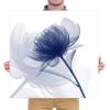 imageWieco Art Blue Flickering Flower Modern Abstract Canvas Wall Art Gallery Large Wrapped Perfect Floral Pictures Paintings on Canvas Print Artwork Ready to Hang for Living Room Bedroom Home Decor LBlue