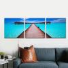 imageWieco Art Blue Ocean 3 Piece Giclee Canvas Prints Wall Art Paintings for Living Room Bedroom Home Decorations Modern Stretched and Framed Seascape Artwork Grace Sea Beach Pictures Printed on Canvas