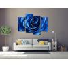 imageWieco Art Blue Rose with Dew Canvas Wall Art Abstract Romantic Flower Pictures Paintings Wall Art for Living Room Bedroom Decorations Wall Decor Large 4 Panels Modern Canvas Prints Artwork12x24inchx2pcs  12x32inchx2pcs
