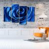imageWieco Art Blue Rose with Dew Canvas Wall Art Abstract Romantic Flower Pictures Paintings Wall Art for Living Room Bedroom Decorations Wall Decor Large 4 Panels Modern Canvas Prints Artwork16x32inchx2pcs  16x40inchx2pcs