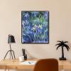 imageWieco Art Canvas Print Wall Art Irises by Claude Monet Oil Paintings Reproduction Landscape Pictures Artwork on Canvas Art for Living Room Decorations and Wall Decor24L x 20W