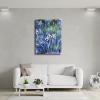 imageWieco Art Canvas Print Wall Art Irises by Claude Monet Oil Paintings Reproduction Landscape Pictures Artwork on Canvas Art for Living Room Decorations and Wall Decor24L x 32W
