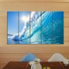 imageWieco Art Canvas Prints Wall Art Sea Waves Pictures Paintings Ready to Hang for Living Room Bedroom Home Office Decor Extra Large Modern Gallery Wrapped Giclee Seascape Beach Photo Artwork XL 5pcs12x36inchx5pcs 30x90cmx5pcs