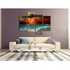 imageWieco Art Cloudy Sea 4 Piece Seascape Canvas Paintings Wall Art Large Modern Stretched and Framed Ocean Beach Giclee Canvas Prints Artwork Pictures Ready to Hang for Living Room Home Decorations L