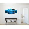 imageWieco Art Dark Blue Ocean White Sun Modern 5 Piece Wrapped Giclee Canvas Prints Contemporary Seascape Artwork Beach Pictures Paintings on Canvas Wall Art for Living Room Bedroom Home Decorations10x16inchx2pcs 10x20inchx2pcs 10x24inchx1pc