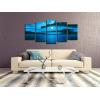 imageWieco Art Dark Blue Ocean White Sun Modern 5 Piece Wrapped Giclee Canvas Prints Contemporary Seascape Artwork Beach Pictures Paintings on Canvas Wall Art for Living Room Bedroom Home Decorations10x16inchx2pcs 10x20inchx2pcs 10x24inchx1pc