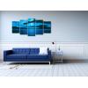 imageWieco Art Dark Blue Ocean White Sun Modern 5 Piece Wrapped Giclee Canvas Prints Contemporary Seascape Artwork Beach Pictures Paintings on Canvas Wall Art for Living Room Bedroom Home Decorations10x16inchx2pcs 10x20inchx2pcs 10x24inchx1pc