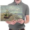 imageWieco Art Fishing Boats on the Beach at Les Saintes Maries Large Modern Canvas Prints of Van Gogh Oil Paintings Seascape Pictures on Canvas Wall Art for Bedroom Kitchen Home Decor16L x 12W