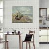 imageWieco Art Fishing Boats on the Beach at Les Saintes Maries Large Modern Canvas Prints of Van Gogh Oil Paintings Seascape Pictures on Canvas Wall Art for Bedroom Kitchen Home Decor24L x 20W