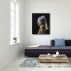 imageWieco Art Framed Canvas Art the Girl with a Pearl Earring by Jan Vermeer Oil Paintings Reproduction Canvas Print Artwork for Living Room Decoration Home ampamp Office Decor24L x 20W