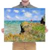 imageWieco Art Gallery Wrapped Canvas Print Wall Art Cliff Walk at Pourville1882 by Claude Monet Mondern Classic Art Print Picture Artwork for living room Home Kitchen Decorations24L x 20W