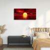 imageWieco Art Giclee Canvas Prints Wall Art Red Sea Pictures Sun Paintings Ready to Hang for Living Room Bedroom Home Decorations Modern 4 Piece Large Stretched and Framed Seascape Ocean Beach40L x 20W
