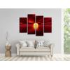 imageWieco Art Giclee Canvas Prints Wall Art Red Sea Pictures Sun Paintings Ready to Hang for Living Room Bedroom Home Decorations Modern 4 Piece Large Stretched and Framed Seascape Ocean Beach12x24inchx2pcs  12x32inchx2pcs