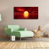imageWieco Art Giclee Canvas Prints Wall Art Red Sea Pictures Sun Paintings Ready to Hang for Living Room Bedroom Home Decorations Modern 4 Piece Large Stretched and Framed Seascape Ocean Beach40L x 20W