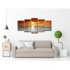 imageWieco Art Grand Sight Sunset Ocean Canvas Prints Wall Art Sea Beach Pictures to Photo Paintings Landscape Decor for Living Room Bedroom Home Decorations 5 Panels Modern HD Seascape Giclee Artwork10x16inchx2pcs 10x20inchx2pcs 10x24inchx1pc
