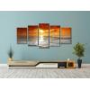 imageWieco Art Grand Sight Sunset Ocean Canvas Prints Wall Art Sea Beach Pictures to Photo Paintings Landscape Decor for Living Room Bedroom Home Decorations 5 Panels Modern HD Seascape Giclee Artwork10x16inchx2pcs 10x20inchx2pcs 10x24inchx1pc
