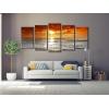 imageWieco Art Grand Sight Sunset Ocean Canvas Prints Wall Art Sea Beach Pictures to Photo Paintings Landscape Decor for Living Room Bedroom Home Decorations 5 Panels Modern HD Seascape Giclee Artwork14x24inchx2pcs 14x28inchx2pcs 14x32inchx1pc