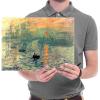 imageWieco Art Impression Sunrise Modern Framed Giclee Canvas Prints of Claude Monet Famous Oil Paintings Reproduction Seascape Artwork Sea Pictures on Canvas Wall Art Ready to Hang for Home Decorations16L x 12W